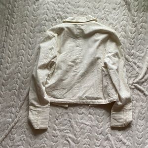 White soft button up jacket